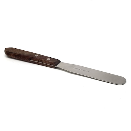 Icing Spatula Straight 6 Long Plain Blade Sturdy Wood Handle, Total Length 10.4